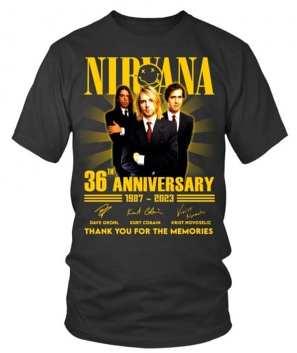 Nirvana 36th Anniversary 1987 – 2023 Thank You For The Memories T-Shirt