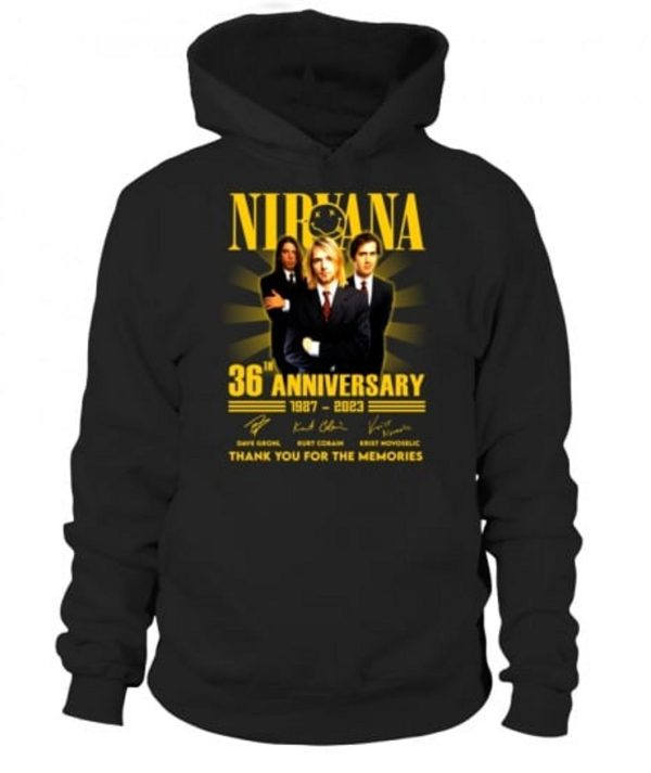 Nirvana 36th Anniversary 1987 – 2023 Thank You For The Memories T-Shirt