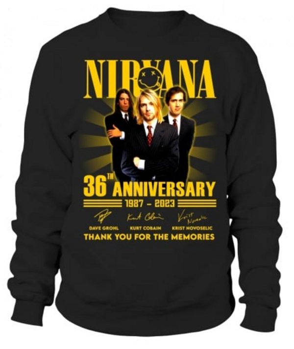 Nirvana 36th Anniversary 1987 – 2023 Thank You For The Memories T-Shirt