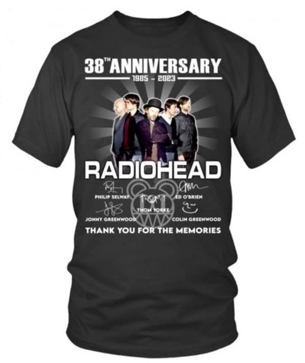 Radiohead 38th Anniversary 1985 – 2023 Thank You For The Memories T-Shirt