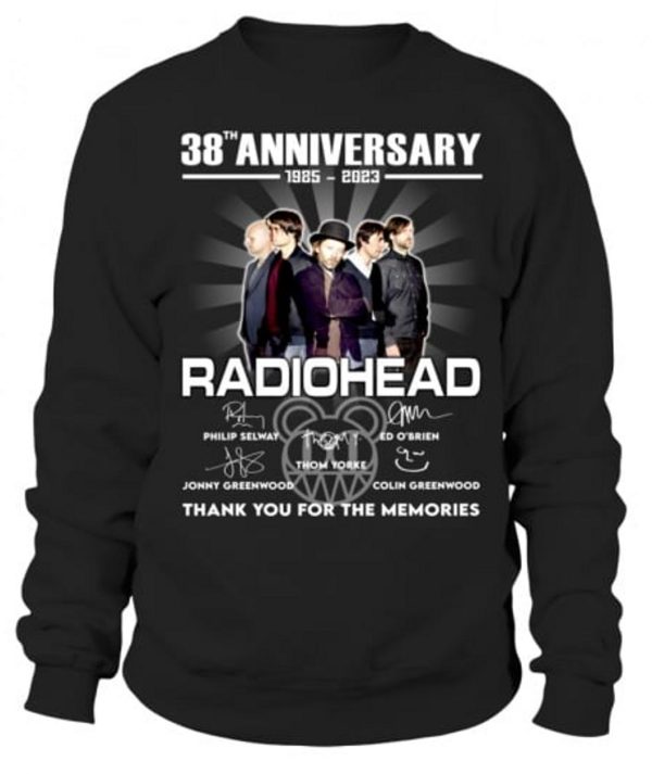 Radiohead 38th Anniversary 1985 – 2023 Thank You For The Memories T-Shirt