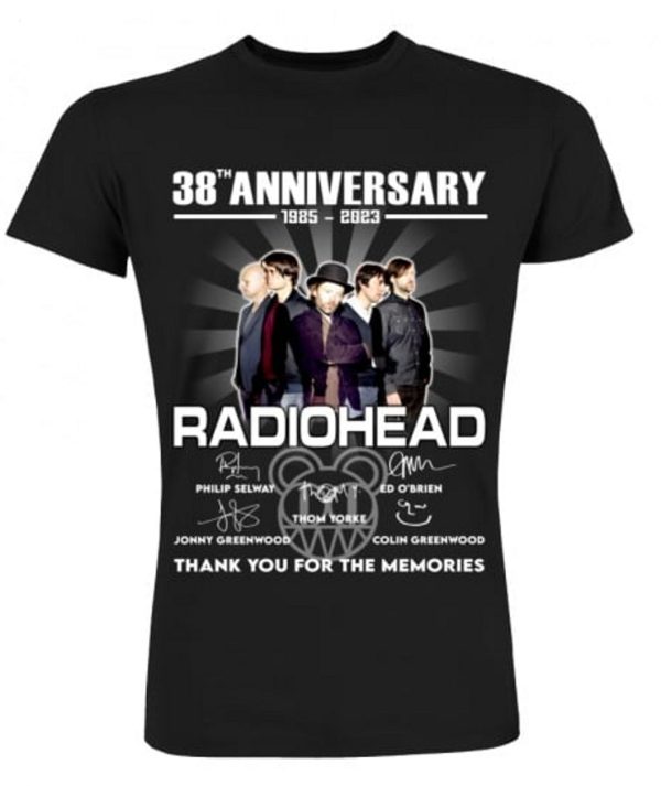 Radiohead 38th Anniversary 1985 – 2023 Thank You For The Memories T-Shirt