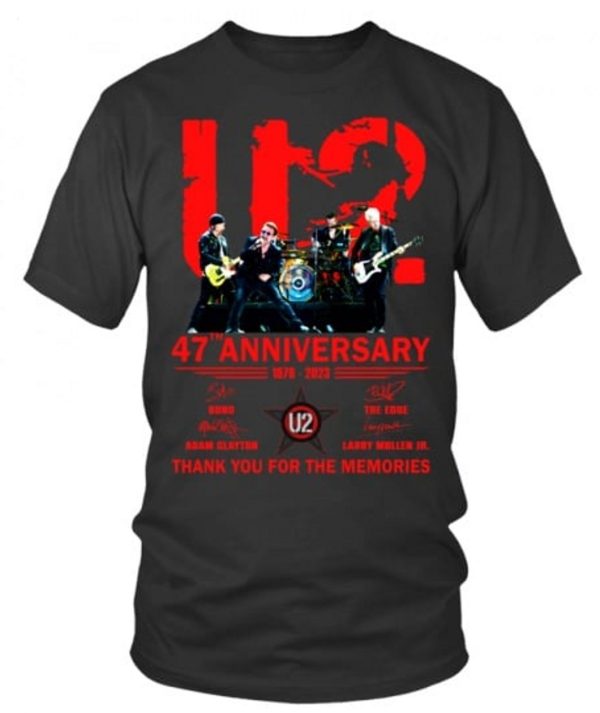 U2 47th Anniversary 1976 – 2023 Thank You For The Memories T-Shirt