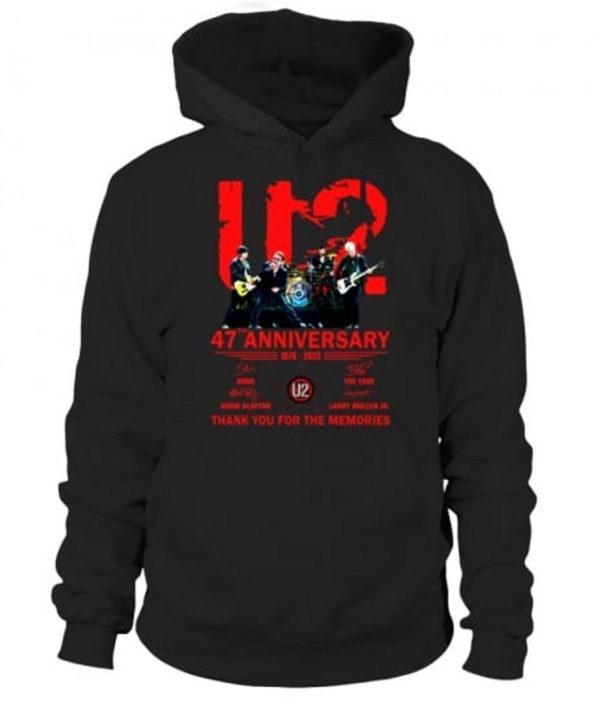 U2 47th Anniversary 1976 – 2023 Thank You For The Memories T-Shirt