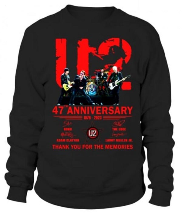 U2 47th Anniversary 1976 – 2023 Thank You For The Memories T-Shirt