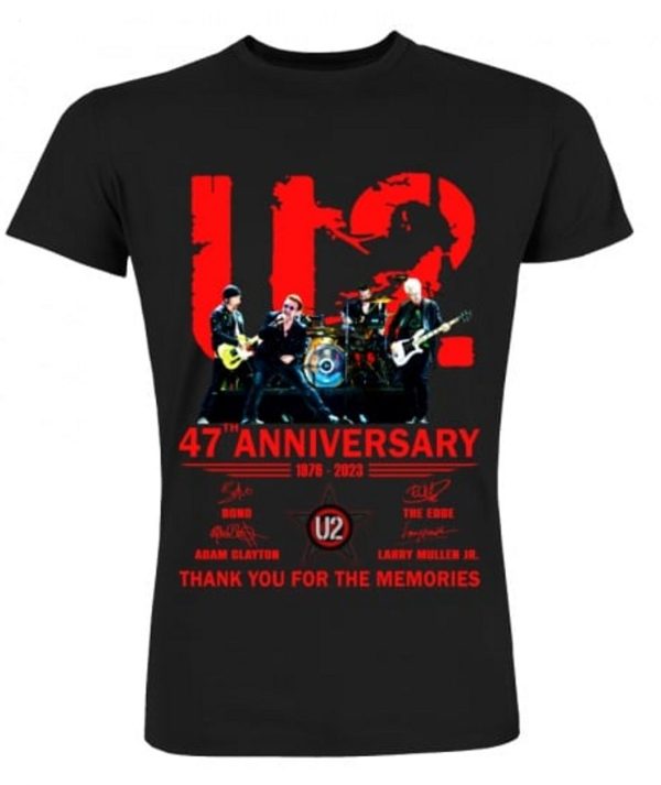 U2 47th Anniversary 1976 – 2023 Thank You For The Memories T-Shirt