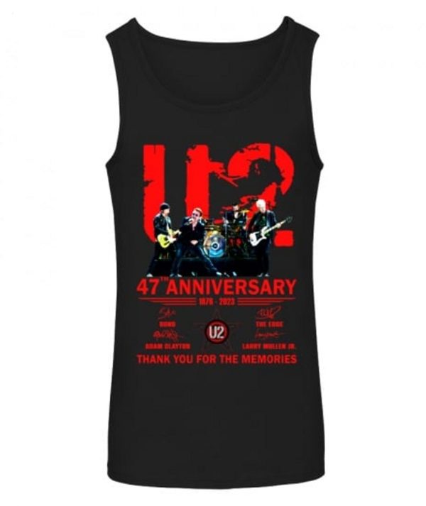 U2 47th Anniversary 1976 – 2023 Thank You For The Memories T-Shirt