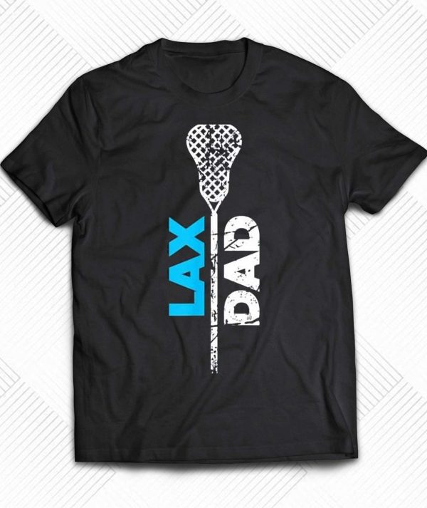 Mens Lax Dad Lacrosse Blue T-Shirt