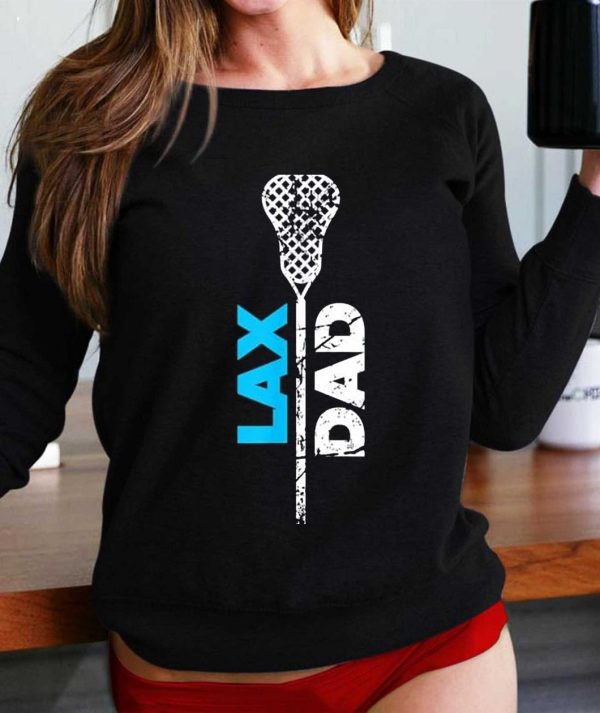 Mens Lax Dad Lacrosse Blue T-Shirt