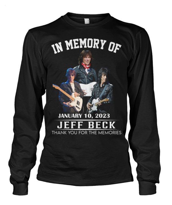 In Memory Of January 10, 2023 Jeff Beck Thank You For The Memories T-Shirt