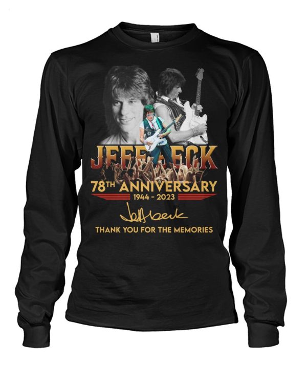 Jeff Beck 78th Anniversary 1944 – 2023 Thank You For The Memories T-Shirt