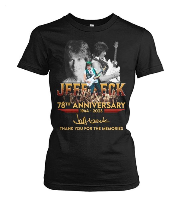 Jeff Beck 78th Anniversary 1944 – 2023 Thank You For The Memories T-Shirt