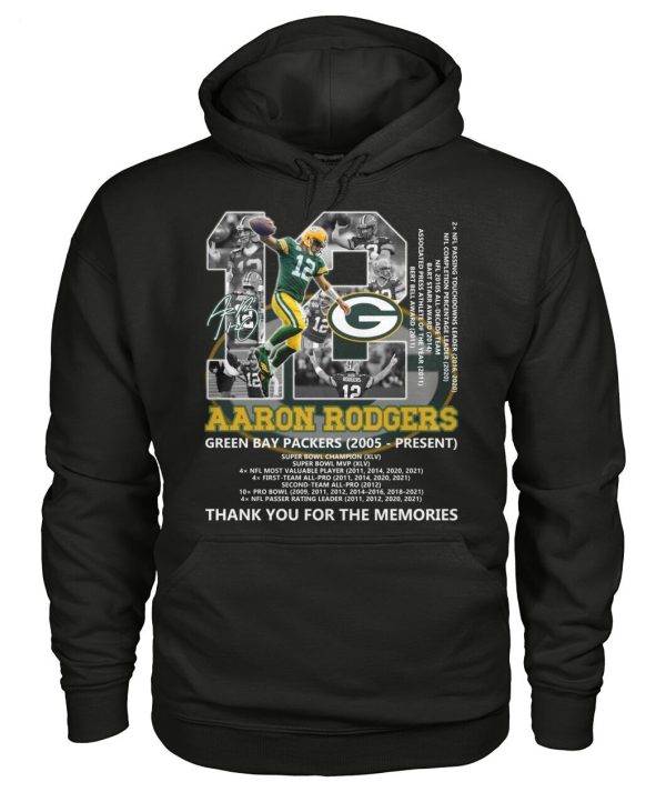 Aaron Rodgers 12 Green Bay Packers 2005 – Present Thank You For The Memories T-Shirt