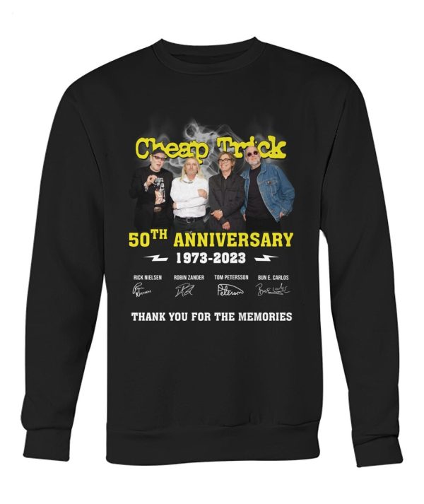 Cheap Trick 50th Anniversary 1973 – 2023 Thank You For The Memories T-Shirt