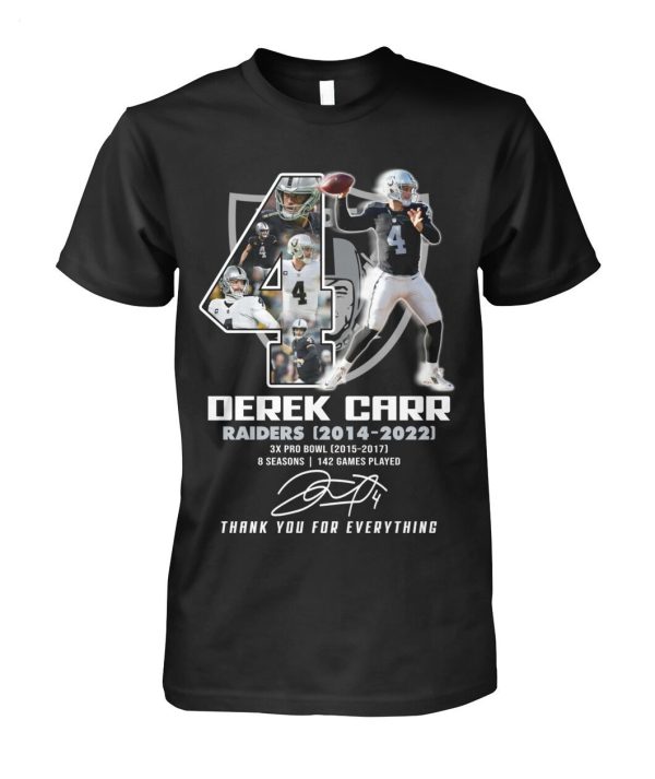 Derek Carr Raiders 2014 – 2022 Thank You For Everything T-Shirt