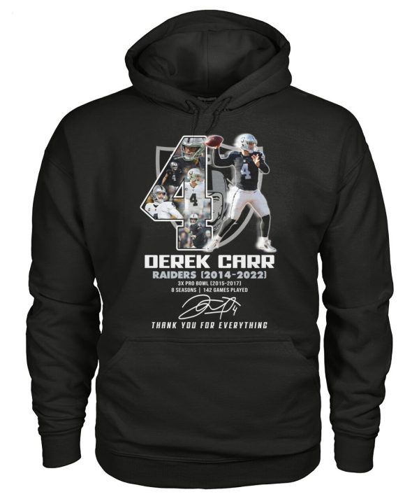 Derek Carr Raiders 2014 – 2022 Thank You For Everything T-Shirt