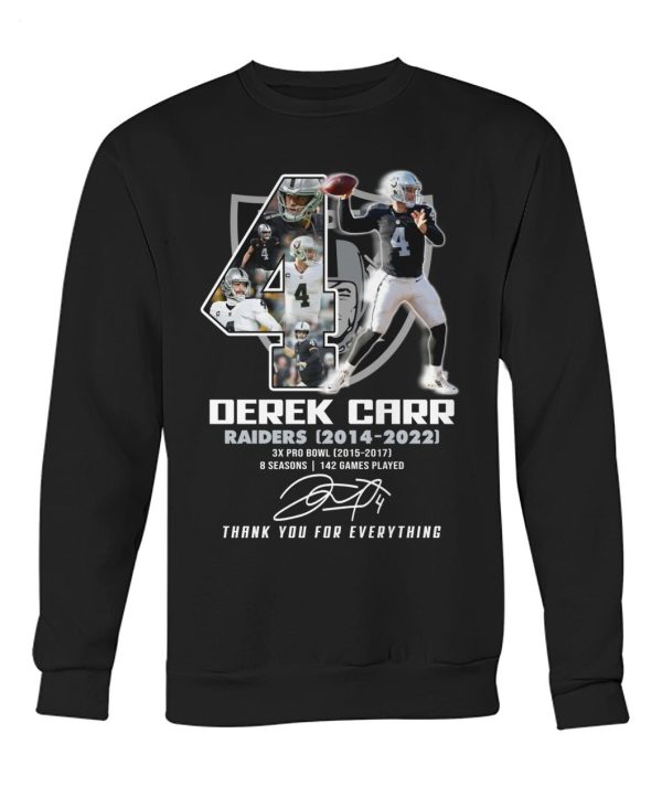 Derek Carr Raiders 2014 – 2022 Thank You For Everything T-Shirt