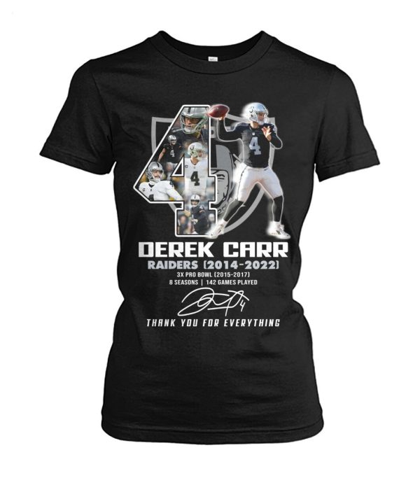 Derek Carr Raiders 2014 – 2022 Thank You For Everything T-Shirt