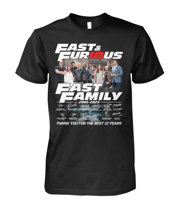 Fast & Furious Fast Family 2001 – 2023 Thank You For The Best 22 Years T-Shirt