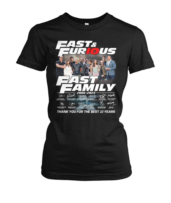 Fast & Furious Fast Family 2001 – 2023 Thank You For The Best 22 Years T-Shirt