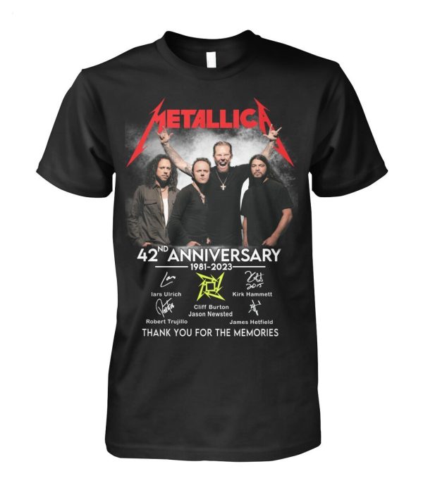 Metallica 42nd Anniversary 1981 – 2023 Thank You For The Memories T-Shirt