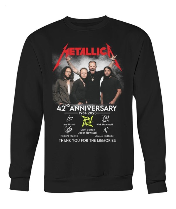 Metallica 42nd Anniversary 1981 – 2023 Thank You For The Memories T-Shirt