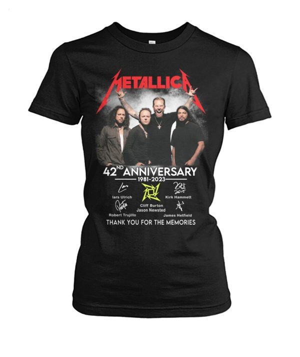 Metallica 42nd Anniversary 1981 – 2023 Thank You For The Memories T-Shirt