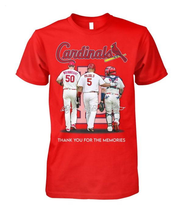 St. Louis Cardinals Wainwright And Pujols And Molina Thank You For The Memories T-Shirt