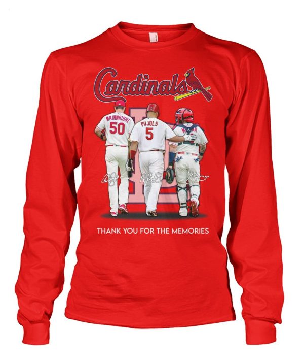 St. Louis Cardinals Wainwright And Pujols And Molina Thank You For The Memories T-Shirt