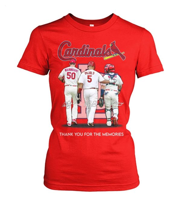 St. Louis Cardinals Wainwright And Pujols And Molina Thank You For The Memories T-Shirt