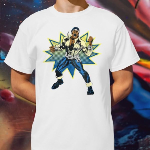 Luke Cage Power Man Battle Cry Retro Graphic Marvel T-Shirt