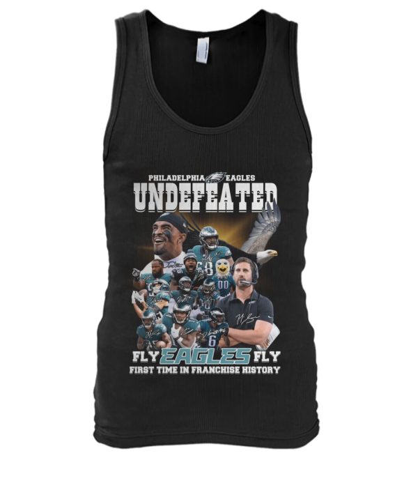 Philadelphia Eagles Undefeated Fly Eagles Fly First Time T-Shirt