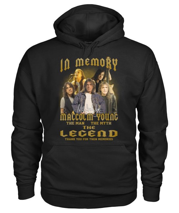 In Memory Of Malcolm Young The Man The Myth The Legend T-Shirt