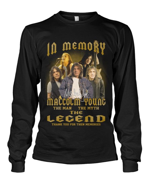 In Memory Of Malcolm Young The Man The Myth The Legend T-Shirt