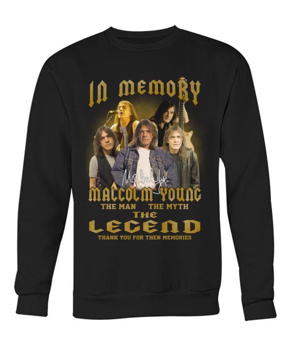 In Memory Of Malcolm Young The Man The Myth The Legend T-Shirt