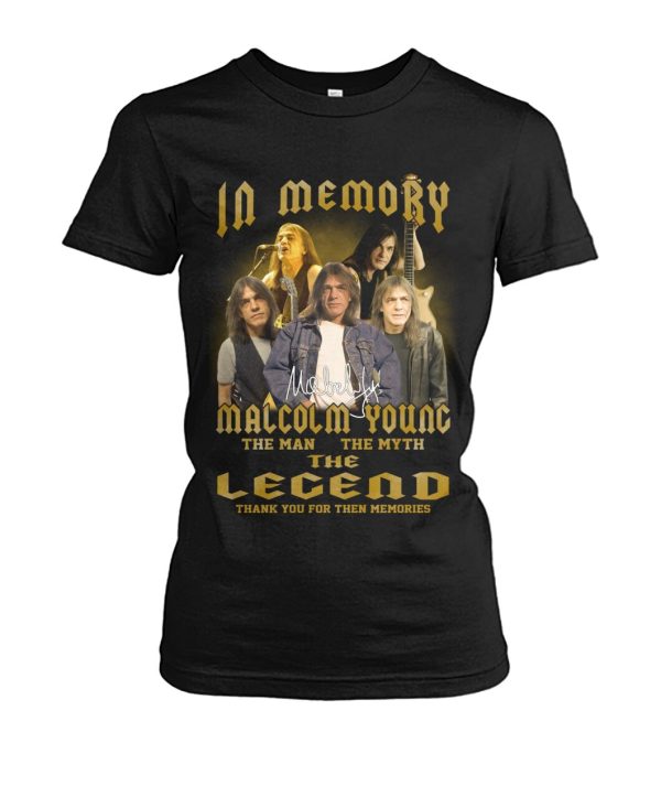 In Memory Of Malcolm Young The Man The Myth The Legend T-Shirt