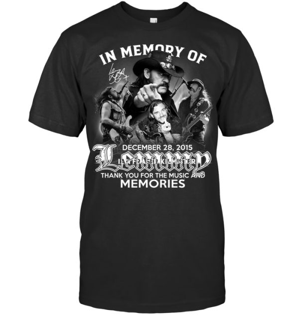 In Memory Of December 28, 2015 Lemmy T-Shirt