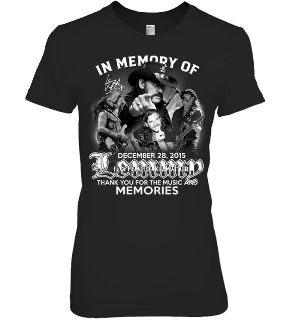 In Memory Of December 28, 2015 Lemmy T-Shirt