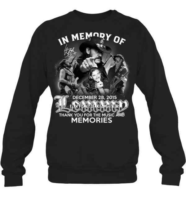 In Memory Of December 28, 2015 Lemmy T-Shirt