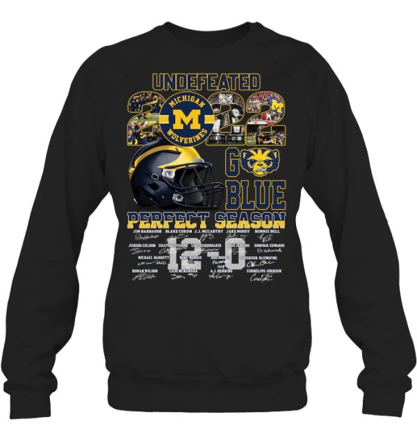 Undefeated Michigan Wolverines 2022 Go Blue Perfect Season Thank You For The Memories T-Shirt