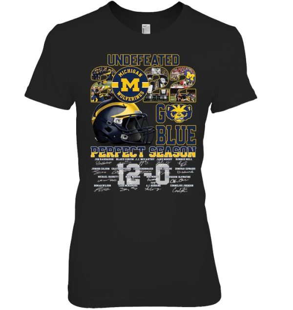 Undefeated Michigan Wolverines 2022 Go Blue Perfect Season Thank You For The Memories T-Shirt