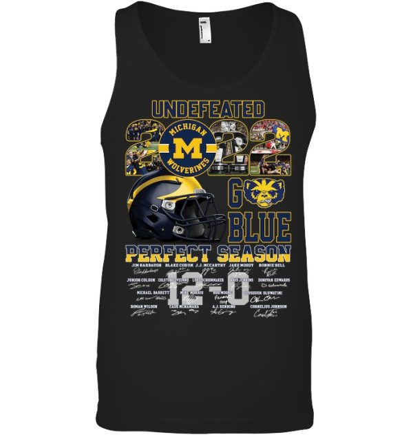 Undefeated Michigan Wolverines 2022 Go Blue Perfect Season Thank You For The Memories T-Shirt