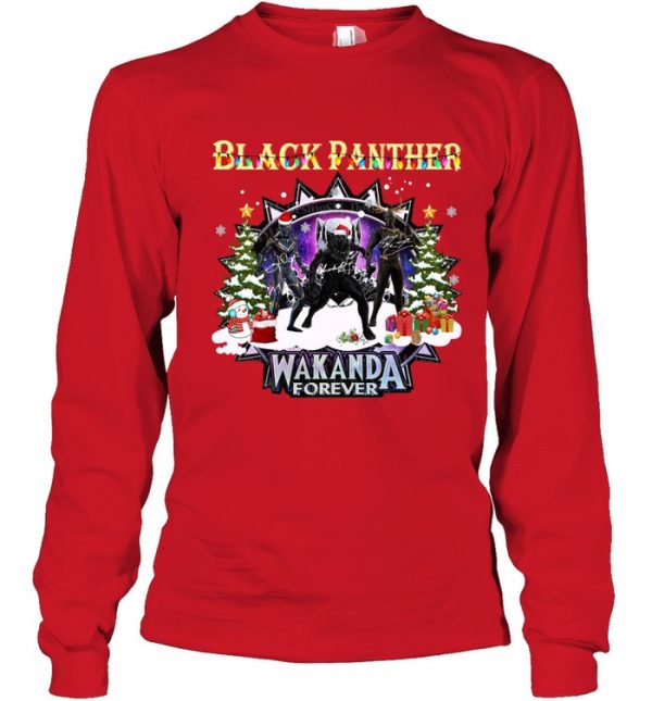 Black Panther Christmas Design Wakanda Forever Unisex T-Shirt