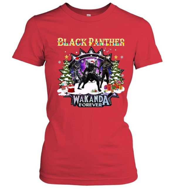 Black Panther Christmas Design Wakanda Forever Unisex T-Shirt