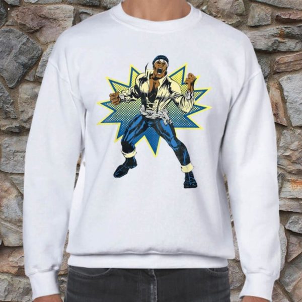 Luke Cage Power Man Battle Cry Retro Graphic Marvel T-Shirt