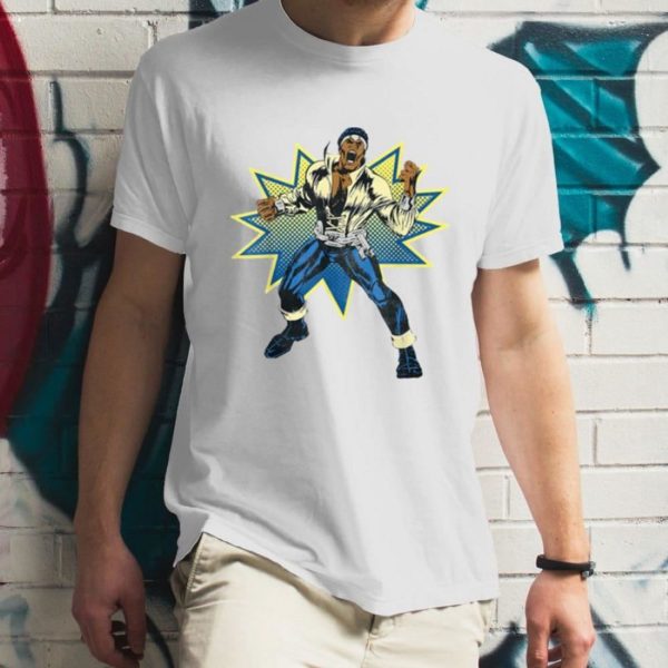 Luke Cage Power Man Battle Cry Retro Graphic Marvel T-Shirt