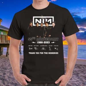 Nine Inch Nails 55th Anniversary 1988 – 2023 Thank You For The Memories Signatures T-Shirt