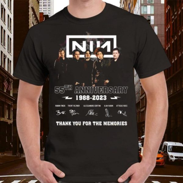 Nine Inch Nails 55th Anniversary 1988 – 2023 Thank You For The Memories Signatures T-Shirt