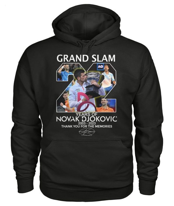 Grand Slam 22 Years Of Novak Djokovic 2003 – 2023 Thank You For The Memories T-Shirt