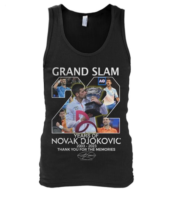 Grand Slam 22 Years Of Novak Djokovic 2003 – 2023 Thank You For The Memories T-Shirt